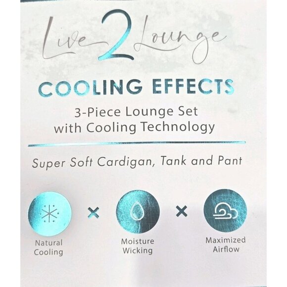 Live2Lounge Sm 3-piece Loungewear Set Cardigan Sleeveless Tank Top Pants Cooling - Picture 8 of 9